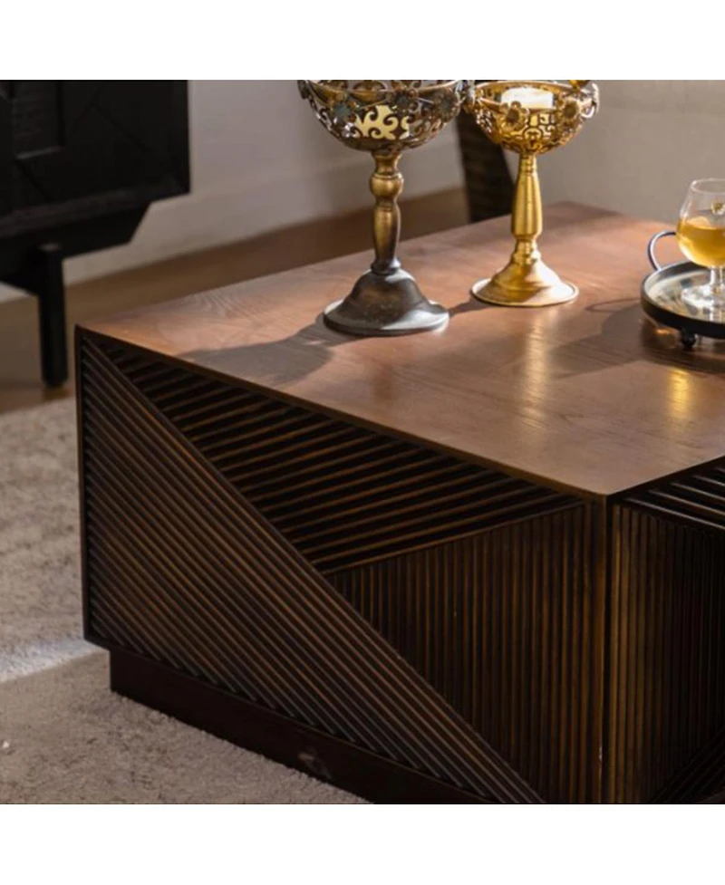 Streamdale Furniture Square Coffee Table, Modern, No Assembly Required