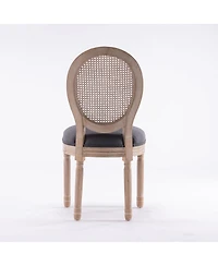 Streamdale Furniture Streamdale French Country Rattan Upholstered Dining Chairs