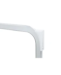 Streamdale Furniture Dining Chairs Set of 4, Light Gray Faux Leather w/ Gold Mesh, Silver Ring, Chrome Handle