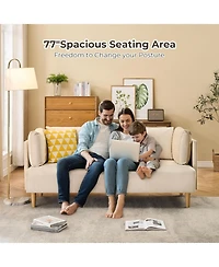 gaomon 76 Inch Loveseat Sofa Modern Velvet Two Seat Couch for Living Room Deep Seat Armrest Pillows Bedroom Office