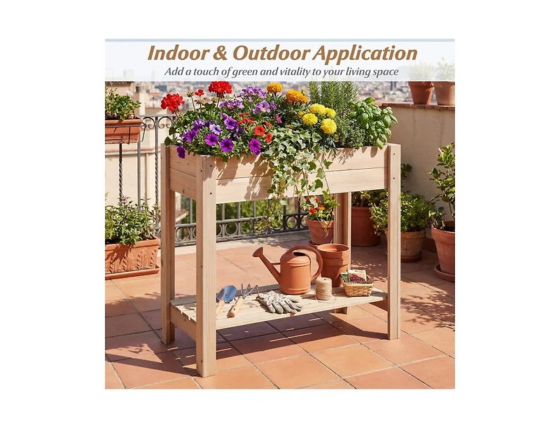 Slickblue Raised Garden Bed with Legs and Extra Storage Space