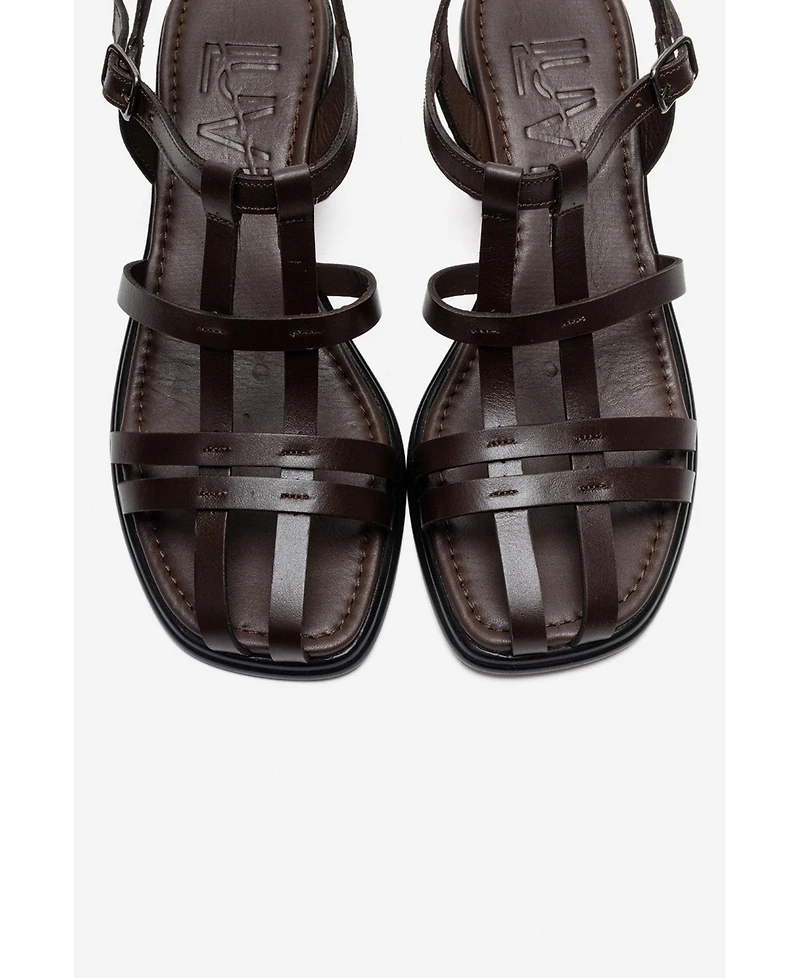 Forever and Always Women's Shoes Cielos Leather Block Heel Sandal