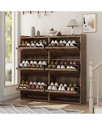 Homfan Shoe Cabinet with Flip Drawers, Hidden Shoe Storage Organizer for Entryway