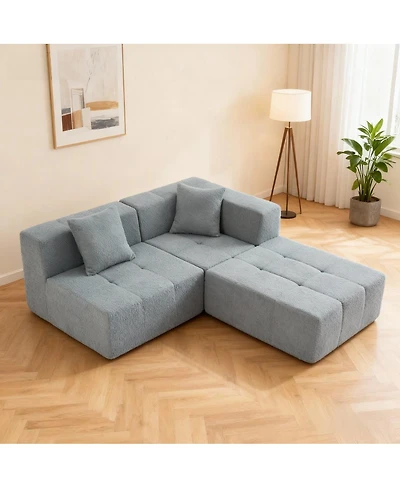 Streamdale Furniture Modern Modular Sectional Single Sofa Couch Accent Armless Chair