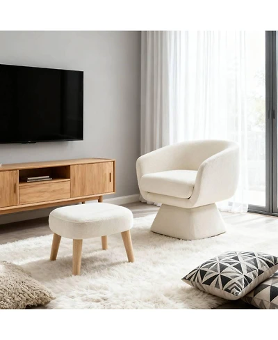 Streamdale Furniture Lazy Chair with Ottoman, Modern Lounge Accent Chair, Upholstered Sofa Chair