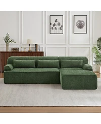 Streamdale Furniture Chenille L-Shape Luxury Sectional Sofa, Minimalist Design, Comfy Sleeper Couch