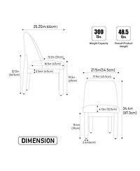 Streamdale Furniture Modern Minimalist Chenille Upholstered Dining Chair Set of 4