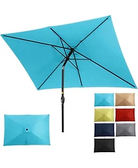 Mondawe 6.5 x 10 Ft Rectangular Patio Umbrella with Crank & Tilt (No Base)