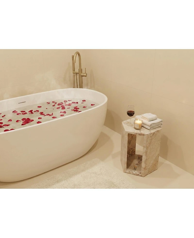 Streamdale Furniture Luxury Marble Hexagon Side Table