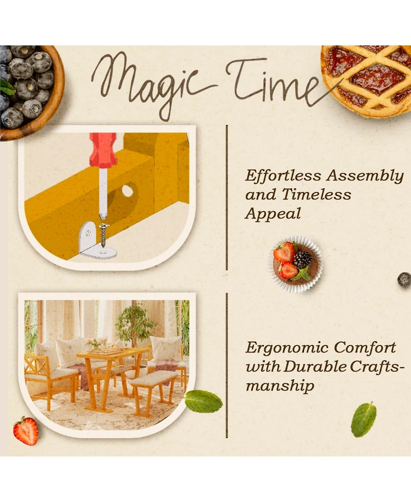 Streamdale Furniture Farmhouse Kitchen Nook Dining Set - 6 Piece