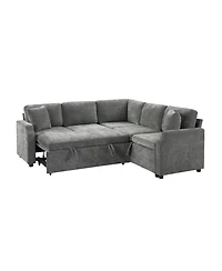 Streamdale Furniture Sectional Sofa Bed L-Shape Sleeper with Hidden Storage