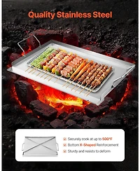 Ecooso 23 x 16 Inch Stainless Steel Griddle Plate for Gas Grill with Handles