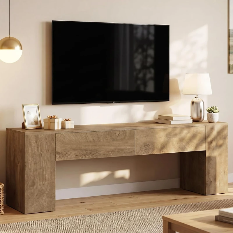 Tribesigns 63 Inch Tv Stand with Drawers, Tv Console for TVs up to 70 Inch, Modern Entertainment Center with 2 Storage Drawers, Media Console