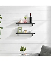 Danya B 24 in. Wall Display Ledge Shelves Set of 2