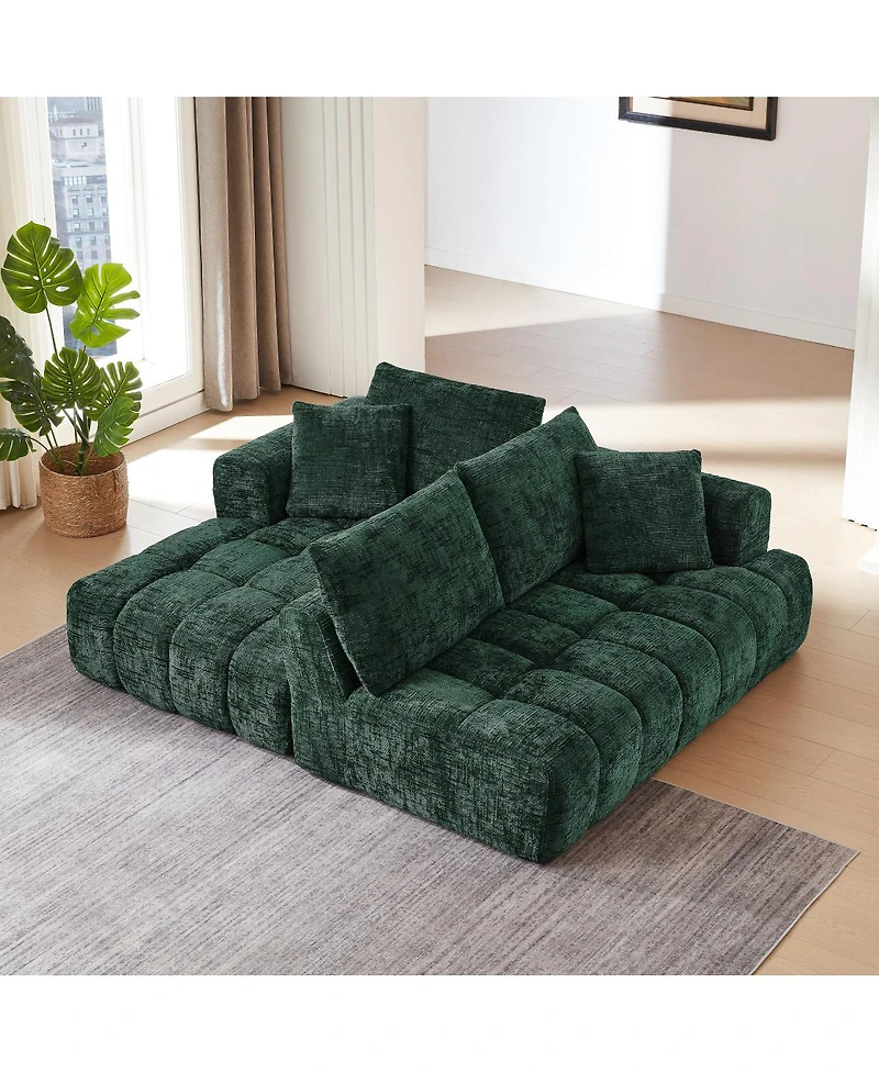 Streamdale Furniture Chenille L-Shape Luxury Sectional Oversized Sofa, Minimalist Design