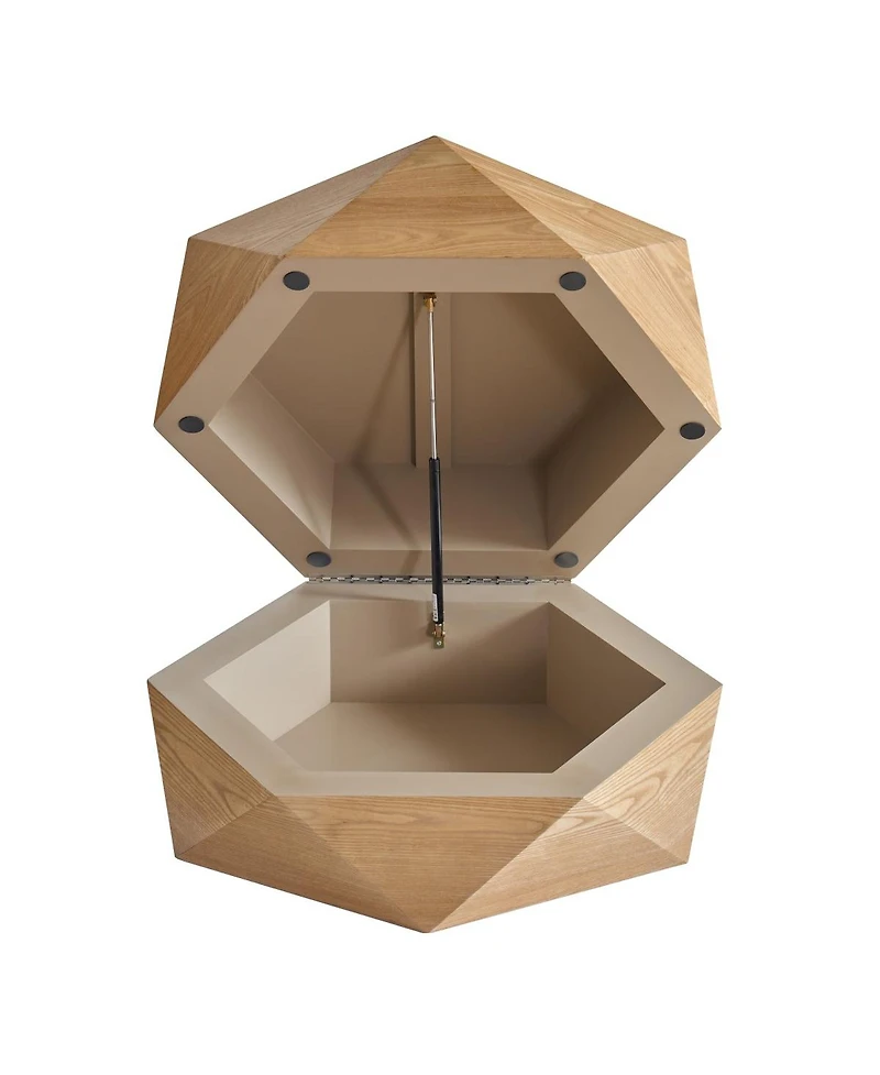 Streamdale Furniture Retro Polygon Flip Top Coffee Table with Hidden Storage.