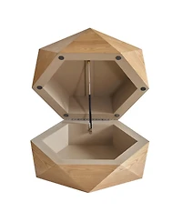 Streamdale Furniture Retro Polygon Flip Top Coffee Table with Hidden Storage.