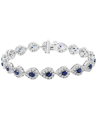 Effy Collection Sapphire (4-1/4 ct. t.w.) & Diamond (1 ct. t.w.) Bracelet in Sterling Silver
