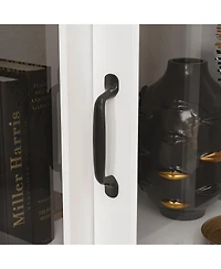 Homsee 5-Shelf Wood Corner Standard Bookcase with Adjustable Shelves