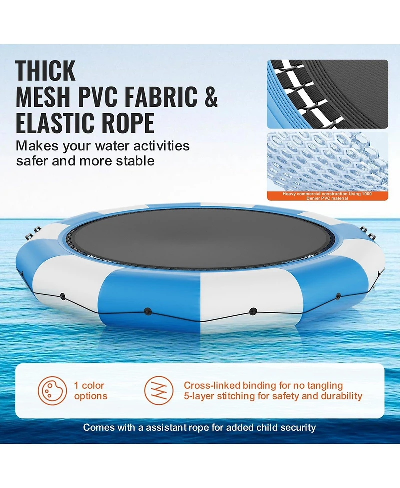 Mecale 15 Ft Inflatable Water Bouncer with Ladder and Air Pump