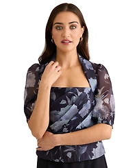 Muse Women's Square Neck Printed Jacket