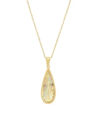 Macy's Teardrop Pendant Necklace in 10k Yellow Gold