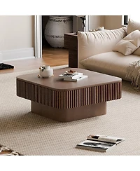 Streamdale Furniture Walnut Square Coffee Table with Storage