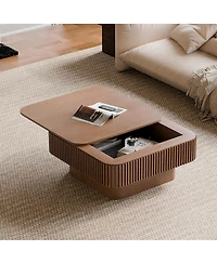 Streamdale Furniture Walnut Square Coffee Table with Storage