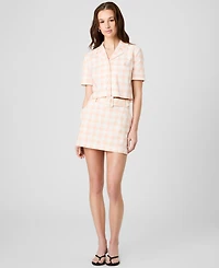 French Connection Women's Collared Gingham Crop Shirt