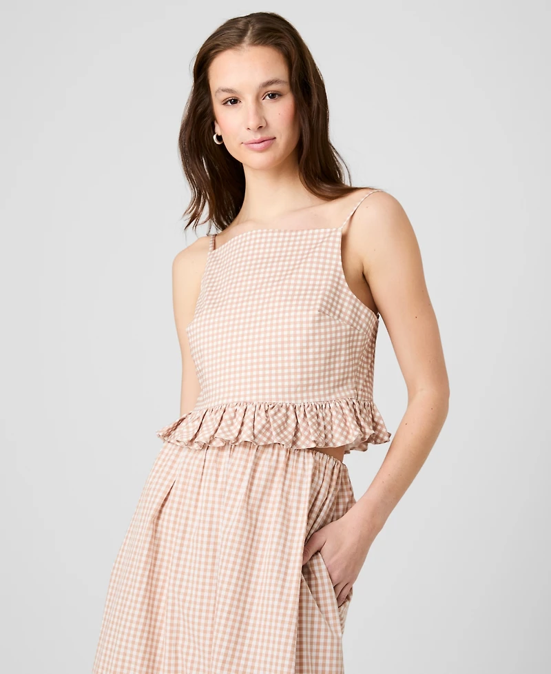 French Connection Women's Lilah Stretch Gingham Top