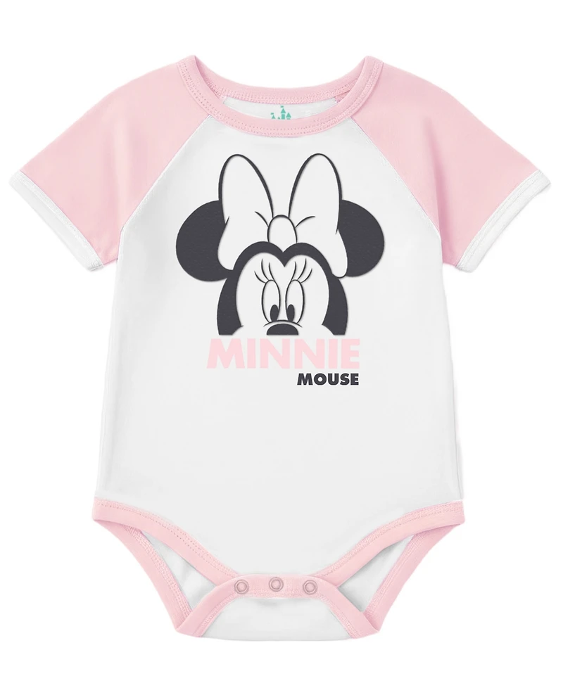 Disney Baby Girls' Minnie Print Vest, Bodysuit, and Skirt, 3-Piece Set