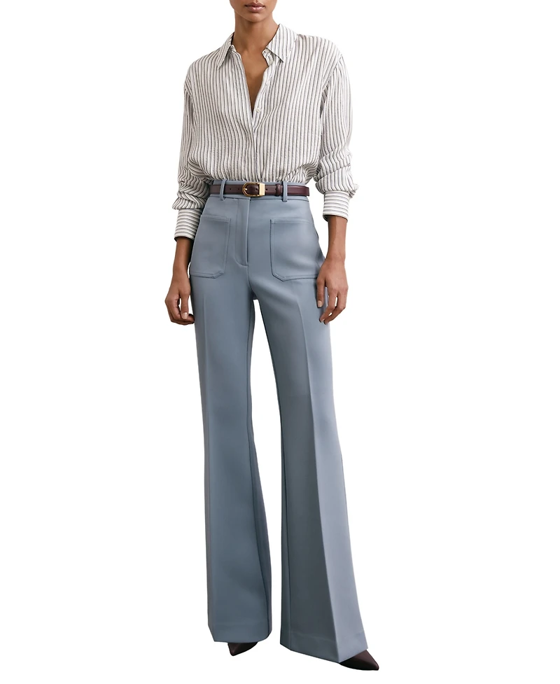 Reiss Women's Stripe Concealed-Placket Shirt