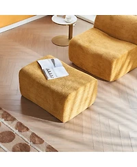 Streamdale Furniture Streamdale Single Foam Compression Sofa Chair with Footrest + Pillow – Modern Lounge Chair