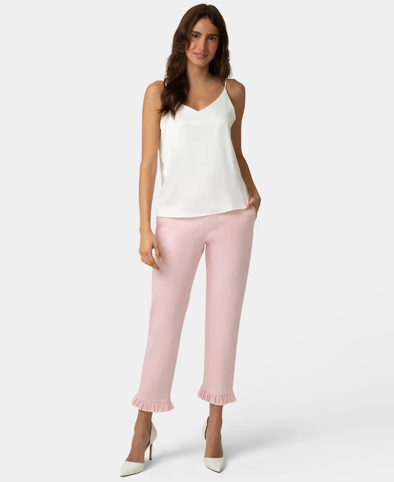 Hue Women's Ruffle Denim Skimmer Pull-On Sleepwear Pant