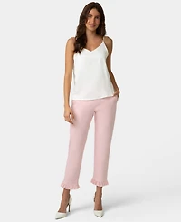 Hue Women's Ruffle Denim Skimmer Pull-On Sleepwear Pant