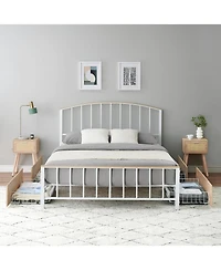 gaomon Full Size Metal Platform Bed Frame with Headboard - 4 Large Storage Drawers, Noise-Free