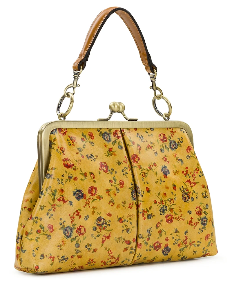 Patricia Nash Vione Leather Kisslock Frame Small Crossbody Bag