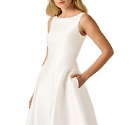 Adrianna Papell Boat-Neck A-Line Dress