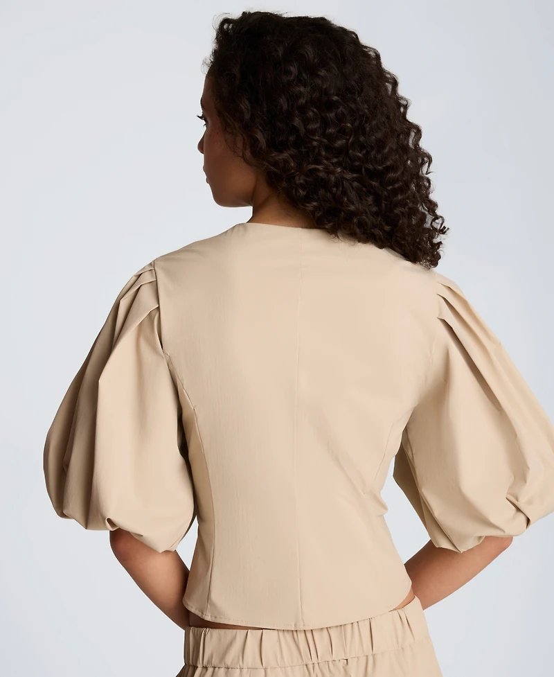Kenneth Cole Women's Button-Front Bubble-Sleeve Cardigan