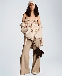 Kenneth Cole Women's Asymmetric Hem Ruffle Sleeveless Cami Top