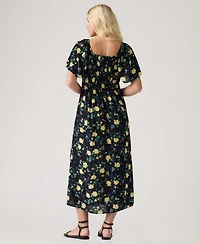 Levi's Premium Women's Amara Column Flutter-Sleeve Midi Dress