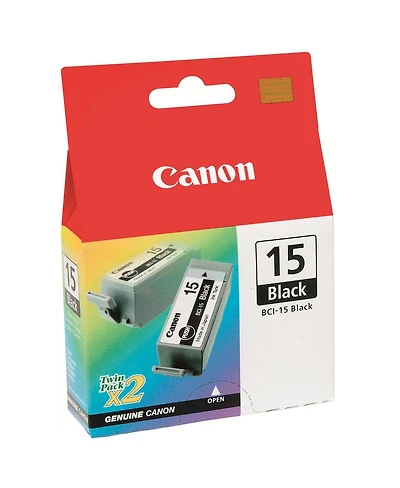 Canon Bci-15 Black Ink Tank Twin Pack for i70, i80, iP90, iP90v Pixma Series Printers