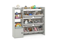 Slickblue Children s Toy Organizer with Bookshelf and Cabinet Door