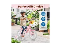 Hongge 18 Inch Kids Bike with Training Wheels and Basket for Boys & Girls-4-8 Years