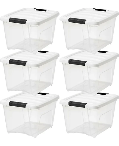 Iris Usa 19 Qt Stackable Plastic Storage Bins with Lids