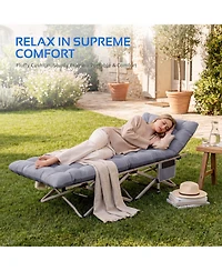 Skonyon 2-Piece Folding Bed & Camping Cots with Removable Cotton Mattress Indoor/Outdoor