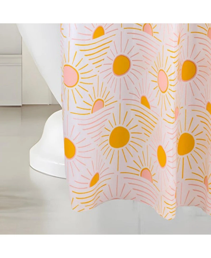 Rt Designers Collection 90GSM Peva Glit Printed Sun Shower Curtain 70" x 72" Muti color