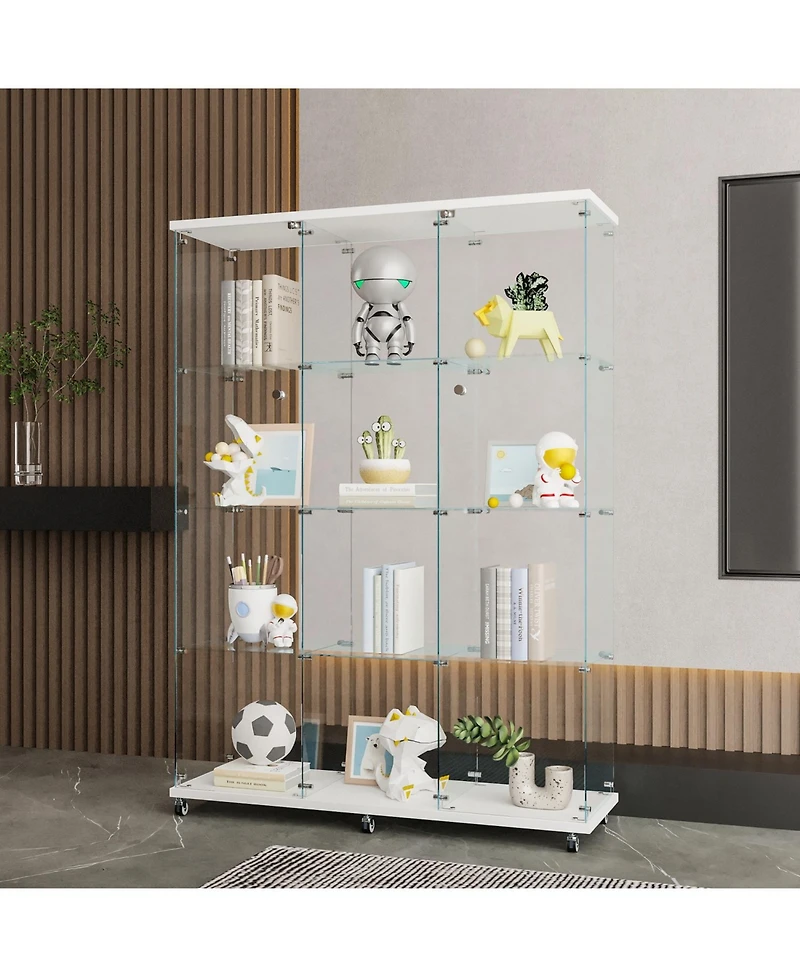 Streamdale Furniture Glass Display Cabinet, Extra Large, 4 Shelves