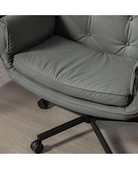Streamdale Furniture Criss Cross Chair with Adjustable Armrests, Wheels & Headrest