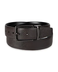 Calvin Klein Boy's S-xl Two-In-One Reversible Smooth-To-Saffiano Dress Belt